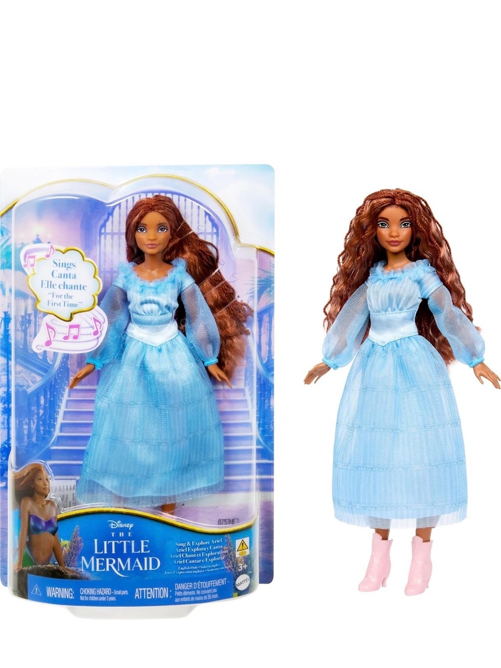 Mattel Little Mermaid Singing Princess Doll in Light Blue Gown